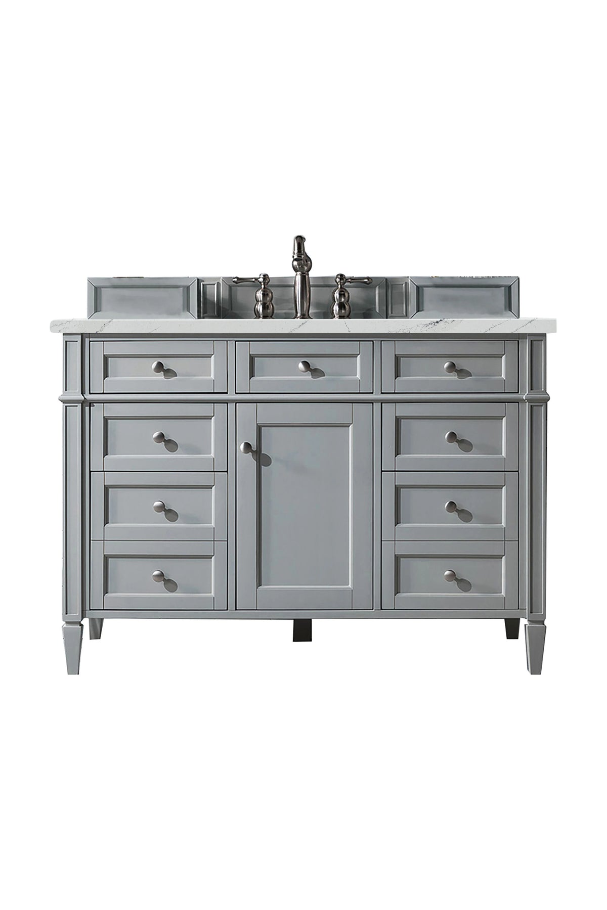 Brittany 48" Single Vanity, Urban Gray w/ 3 CM Ethereal Noctis Silestone Top w/FreePower Wireless Charger
