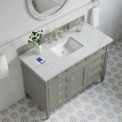 Brittany 48" Single Vanity, Urban Gray w/ 3 CM Ethereal Noctis Silestone Top w/FreePower Wireless Charger, view 11