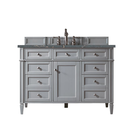 Brittany 48" Single Vanity, Urban Gray w/ 3 CM Parisien Bleu Silestone Top w/FreePower Wireless Charger
