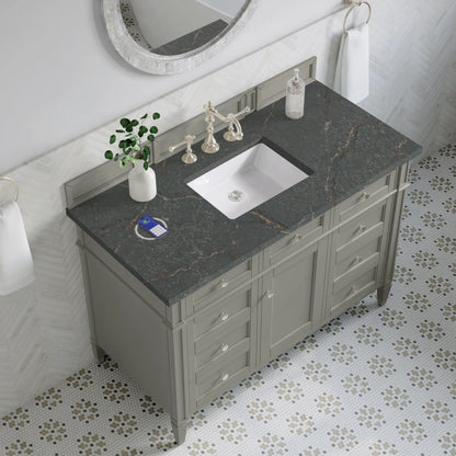 Brittany 48" Single Vanity, Urban Gray w/ 3 CM Parisien Bleu Silestone Top w/FreePower Wireless Charger, view 10