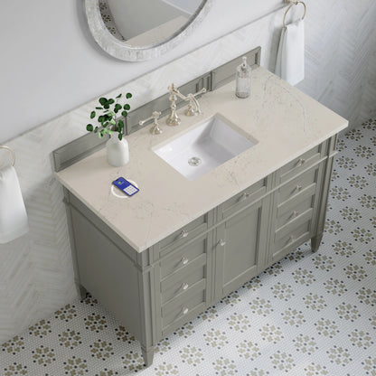 Brittany 48" Single Vanity, Urban Gray, w/ 3 CM Siberian Silestone Top w/FreePower Wireless Charger, view 8