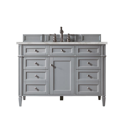 Brittany 48" Single Vanity, Urban Gray w/ 3 CM Victorian Silver Silestone Top w/FreePower Wireless Charger