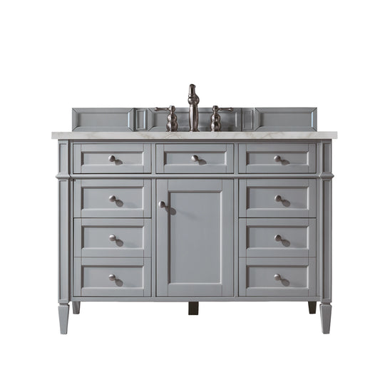 Brittany 48" Single Vanity, Urban Gray w/ 3 CM Victorian Silver Silestone Top w/FreePower Wireless Charger