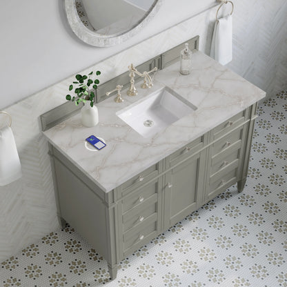 Brittany 48" Single Vanity, Urban Gray w/ 3 CM Victorian Silver Silestone Top w/FreePower Wireless Charger, view 10