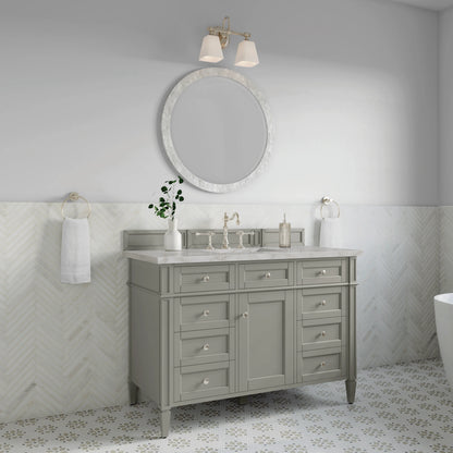 Brittany 48" Single Vanity, Urban Gray w/ 3 CM Victorian Silver Silestone Top w/FreePower Wireless Charger, view 7