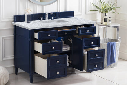 Brittany 48" Single Vanity, Victory Blue w/ 3 CM Carrara Marble Top, view 5