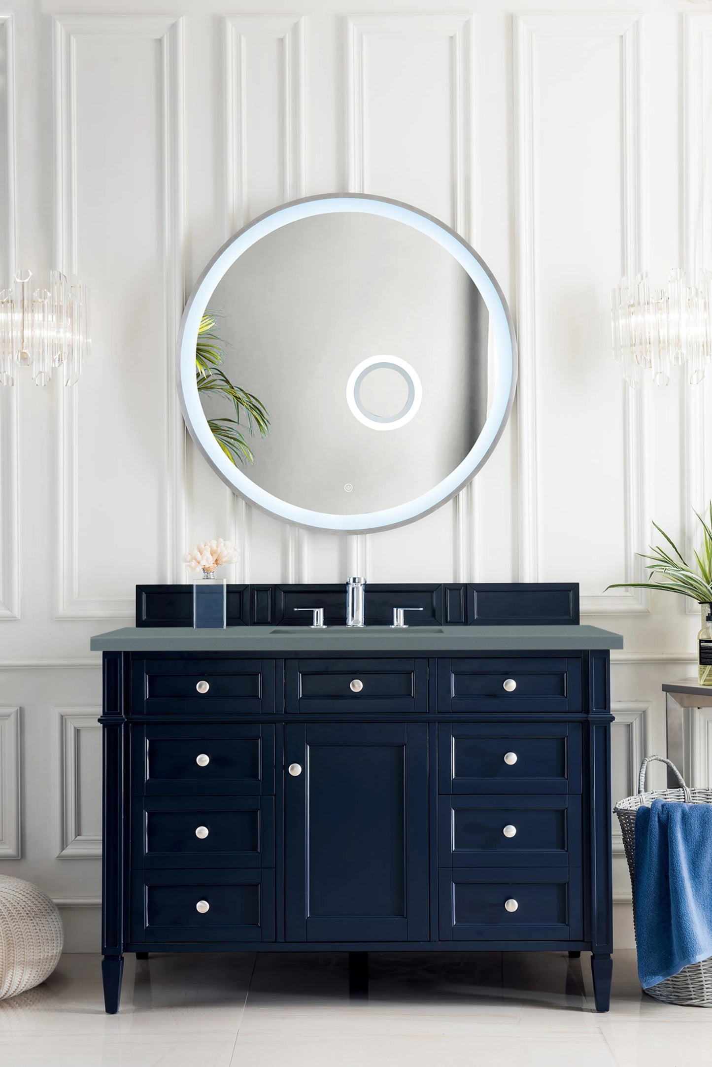 Renovate for Less Atlanta Brittany 48" Single Vanity, Victory Blue w/ 3 CM Cala Blue Silestone Top, view 3