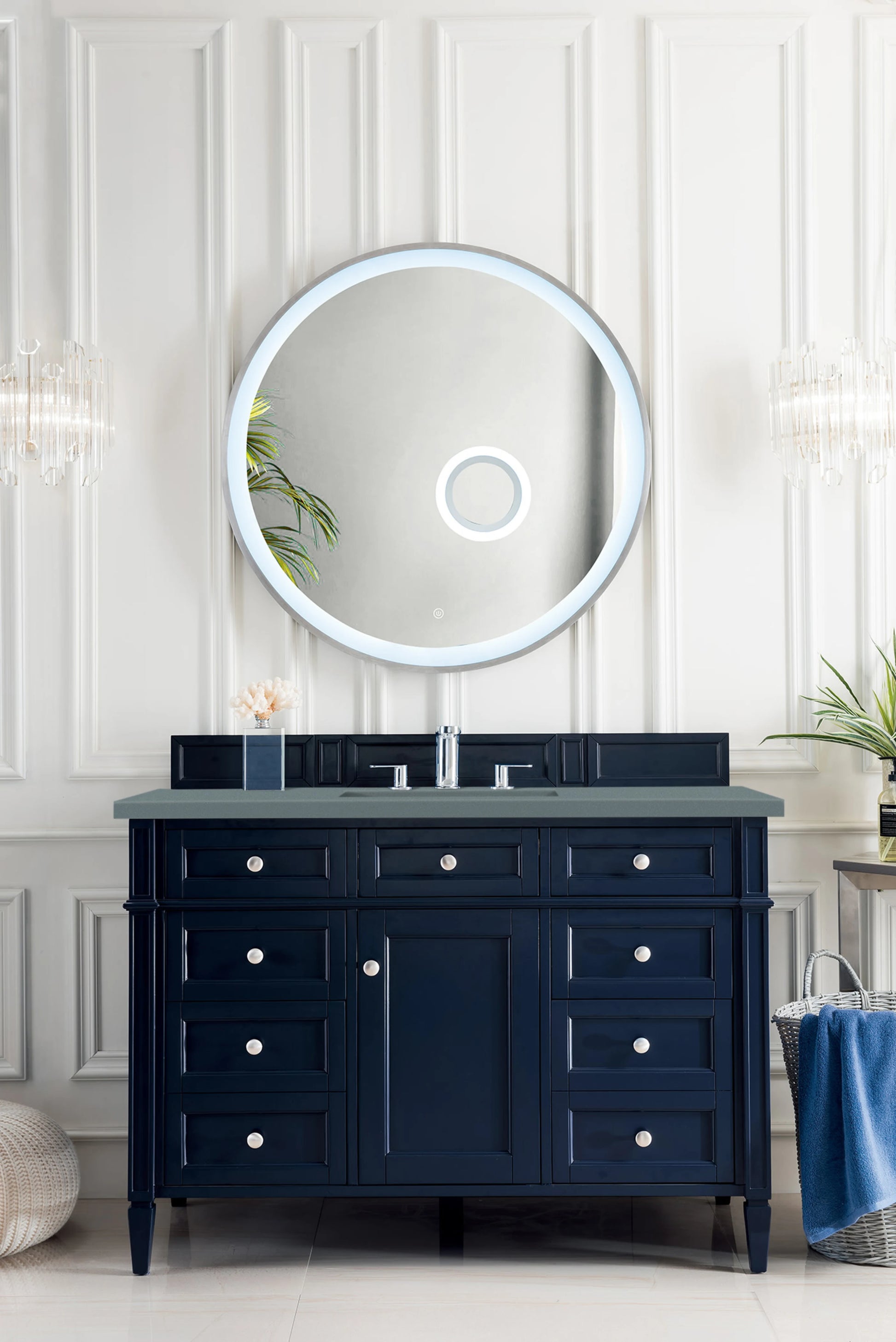 Renovate for Less Atlanta Brittany 48" Single Vanity, Victory Blue w/ 3 CM Cala Blue Silestone Top, view 3