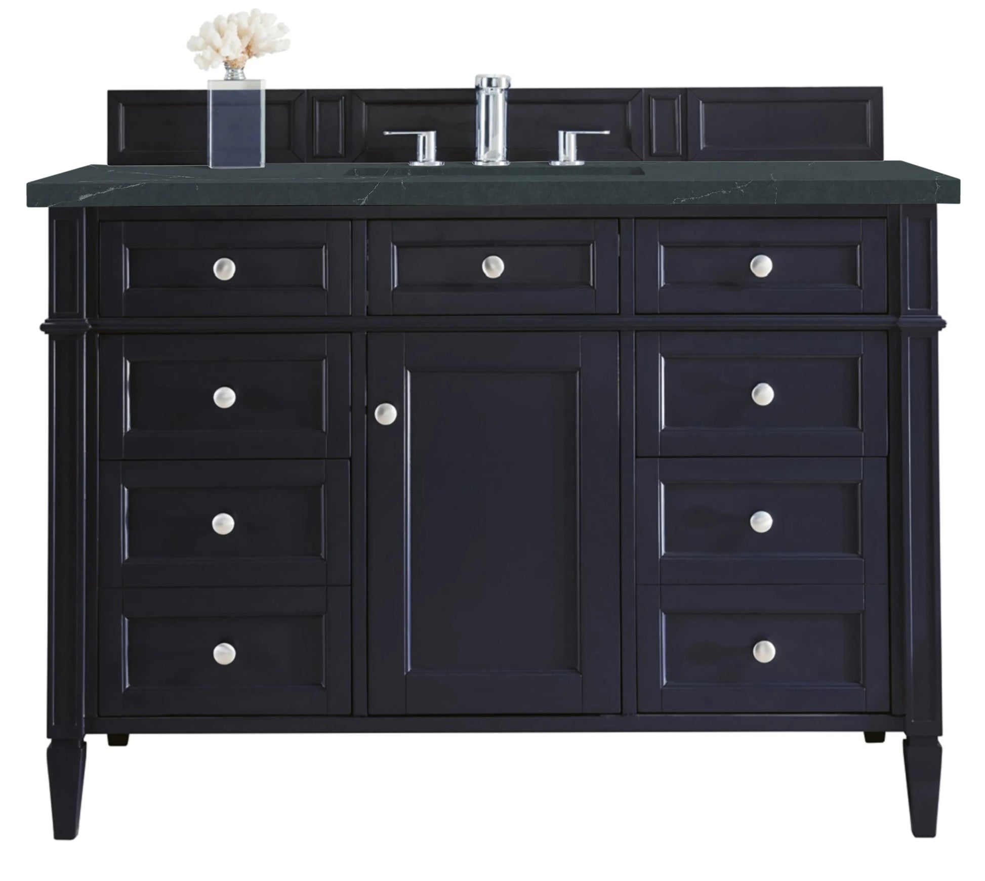 Brittany 48" Single Vanity, Victory Blue w/ 3 CM Charcoal Soapstone Silestone Top