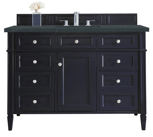 Brittany 48" Single Vanity, Victory Blue w/ 3 CM Charcoal Soapstone Silestone Top