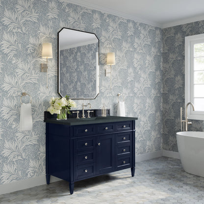 Brittany 48" Single Vanity, Victory Blue w/ 3 CM Charcoal Soapstone Silestone Top, view 4