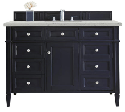 Brittany 48" Single Vanity, Victory Blue w/ 3 CM Eternal Jasmine Pearl Silestone Top