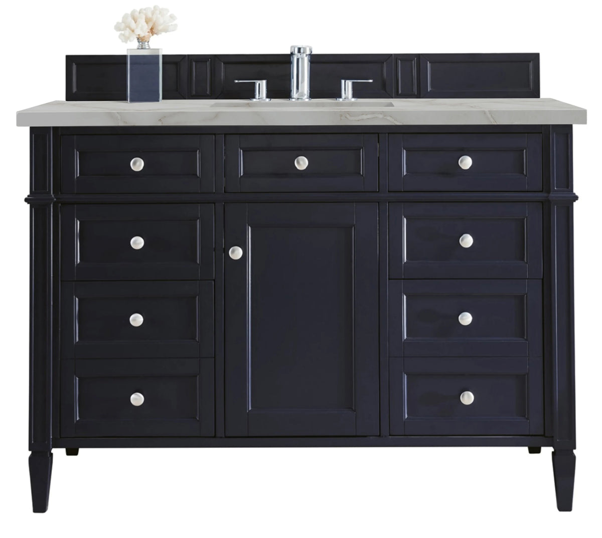 Brittany 48" Single Vanity, Victory Bleu w/ 3 CM Victorian Silver Silestone Top
