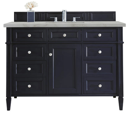 Brittany 48" Single Vanity, Victory Bleu w/ 3 CM Victorian Silver Silestone Top