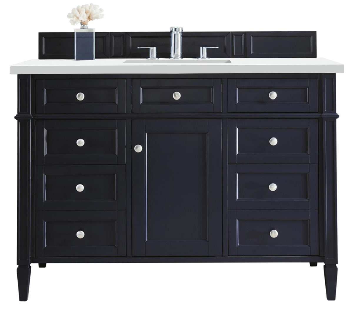 Brittany 48" Single Vanity, Victory Blue w/ 3 CM White Zeus Silestone Top