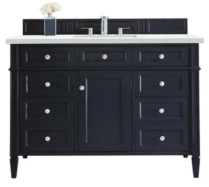 Brittany 48" Single Vanity, Victory Blue w/ 3 CM White Zeus Silestone Top