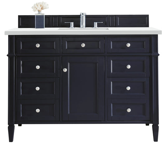 Brittany 48" Single Vanity, Victory Blue w/ 3 CM White Zeus Silestone Top