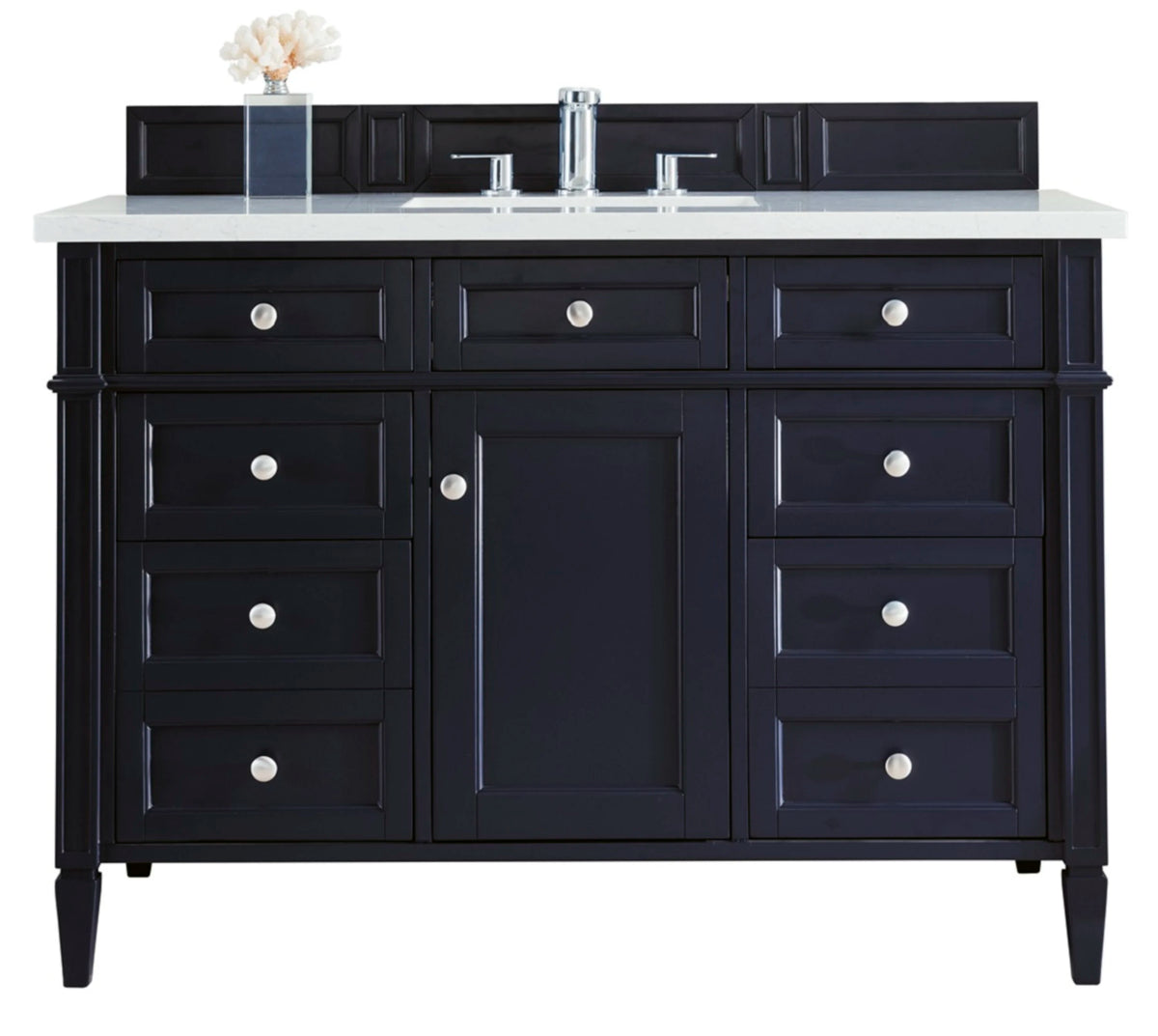Brittany 48" Single Vanity, Victory Blue w/ 3 CM Eternal Jasmine Pearl Silestone Top w/FreePower Wireless Charger