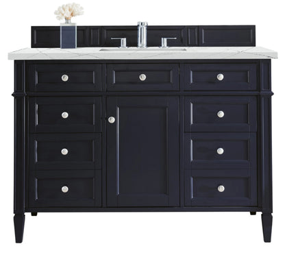Brittany 48" Single Vanity, Victory Blue w/ 3 CM Ethereal Noctis Silestone Top w/FreePower Wireless Charger