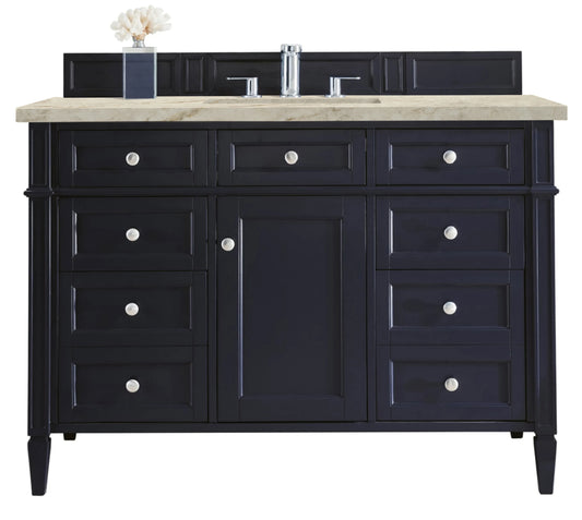 Brittany 48" Single Vanity, Victory Blue, w/ 3 CM Tajnar Eclos Top w/FreePower Wireless Charger
