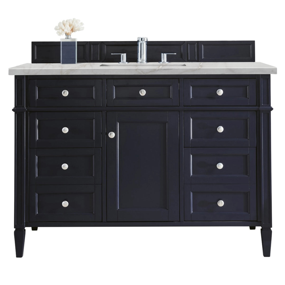 Brittany 48" Single Vanity, Victory Blue w/ 3 CM Victorian Silver Silestone Top w/FreePower Wireless Charger