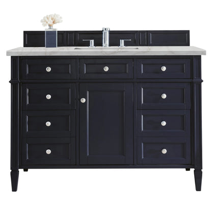 Brittany 48" Single Vanity, Victory Blue w/ 3 CM Victorian Silver Silestone Top w/FreePower Wireless Charger
