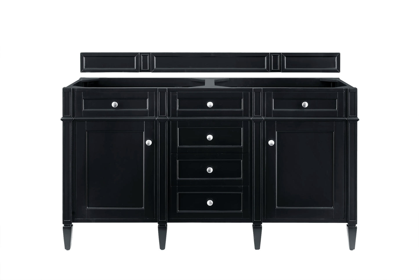 Brittany 60" Double Vanity, Black Onyx w/ 3 CM Ethereal Noctis Silestone Top, view 2