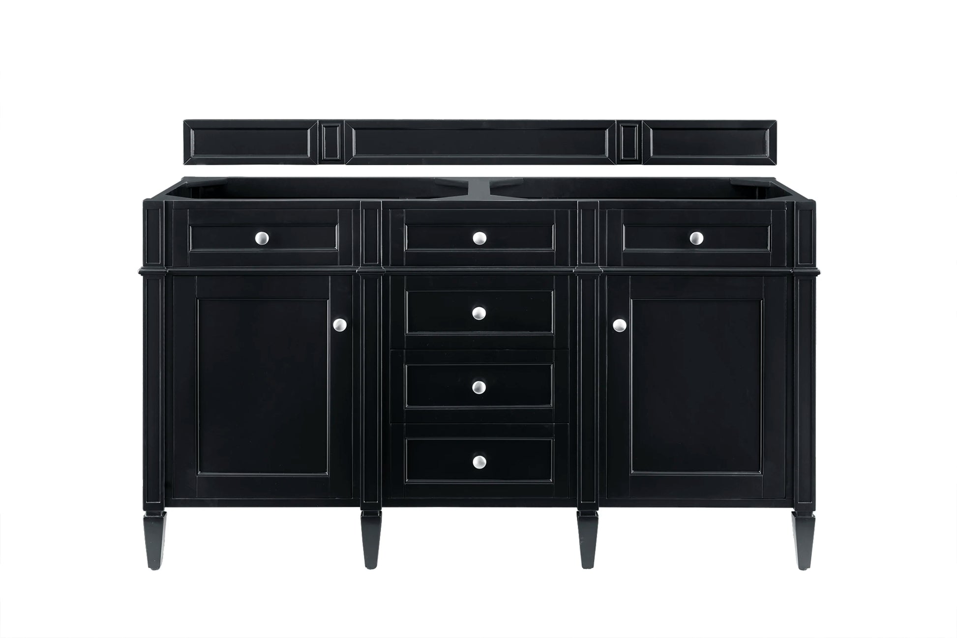 Brittany 60" Double Vanity, Black Onyx w/ 3 CM Ethereal Noctis Silestone Top, view 2