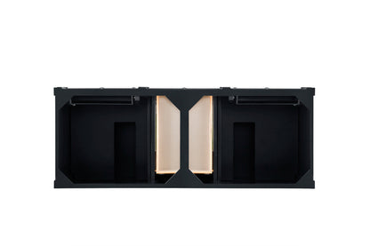 Brittany 60" Double Vanity, Black Onyx w/ 3 CM Ethereal Noctis Silestone Top, view 6