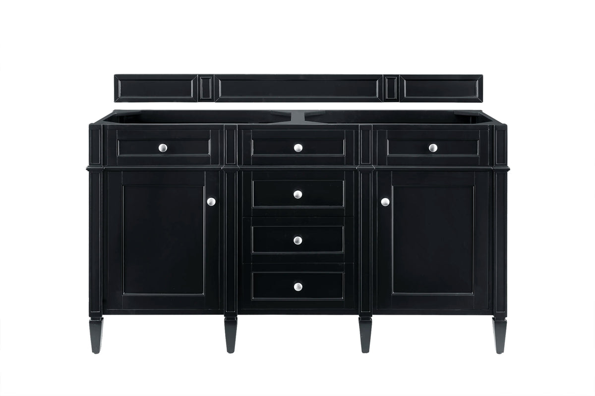 Brittany 60" Double Vanity, Black Onyx w/ 3 CM Eternal Jasmine Pearl Silestone Top w/FreePower Wireless Charger, view 5