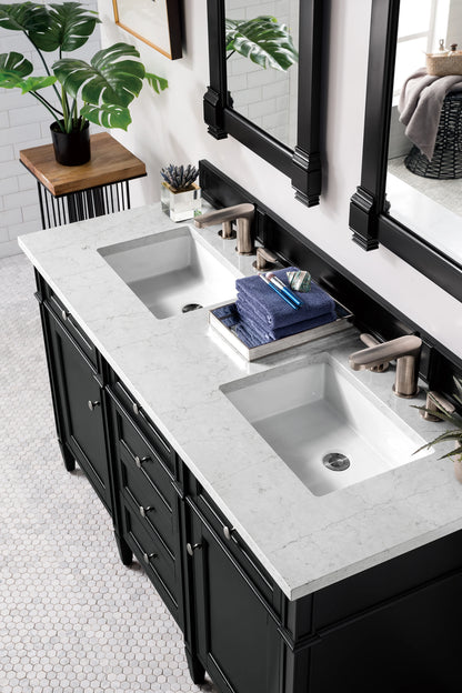 Brittany 60" Double Vanity, Black Onyx w/ 3 CM Eternal Jasmine Pearl Silestone Top w/FreePower Wireless Charger, view 7