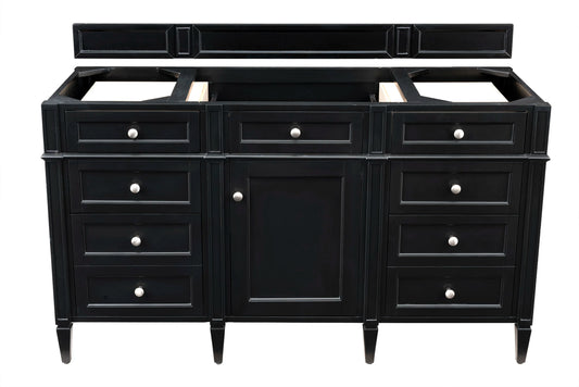 Brittany 60" Single Vanity, Black Onyx w/ 3 CM Carrara Marble Top, view 2