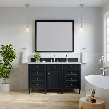 Brittany 60" Single Vanity, Black Onyx, w/ 3 CM Eternal Jasmine Pearl Silestone Top, view 3