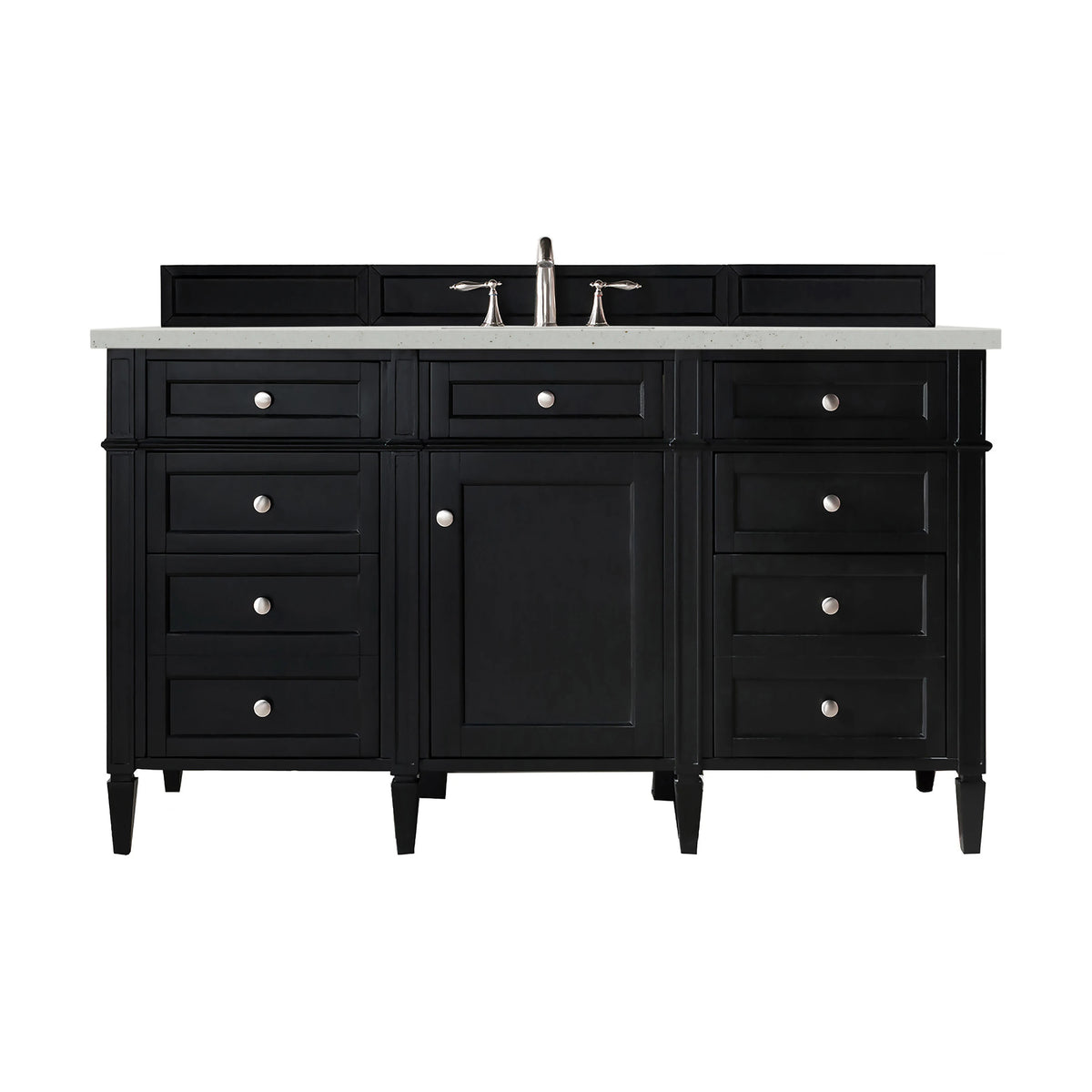 Brittany 60" Single Vanity, Black Onyx w/ 3 CM Lime Delight Silestone Top