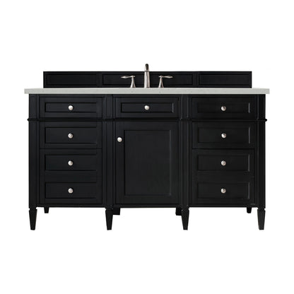 Brittany 60" Single Vanity, Black Onyx w/ 3 CM Lime Delight Silestone Top