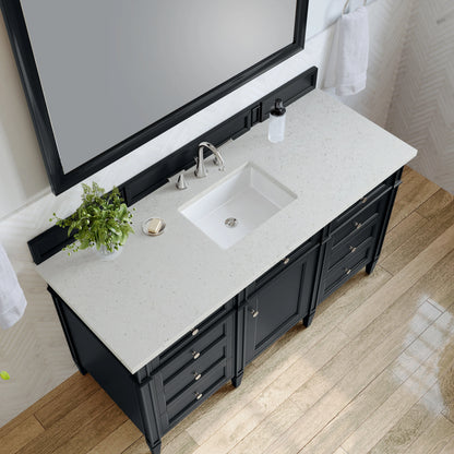 Brittany 60" Single Vanity, Black Onyx w/ 3 CM Lime Delight Silestone Top, view 7