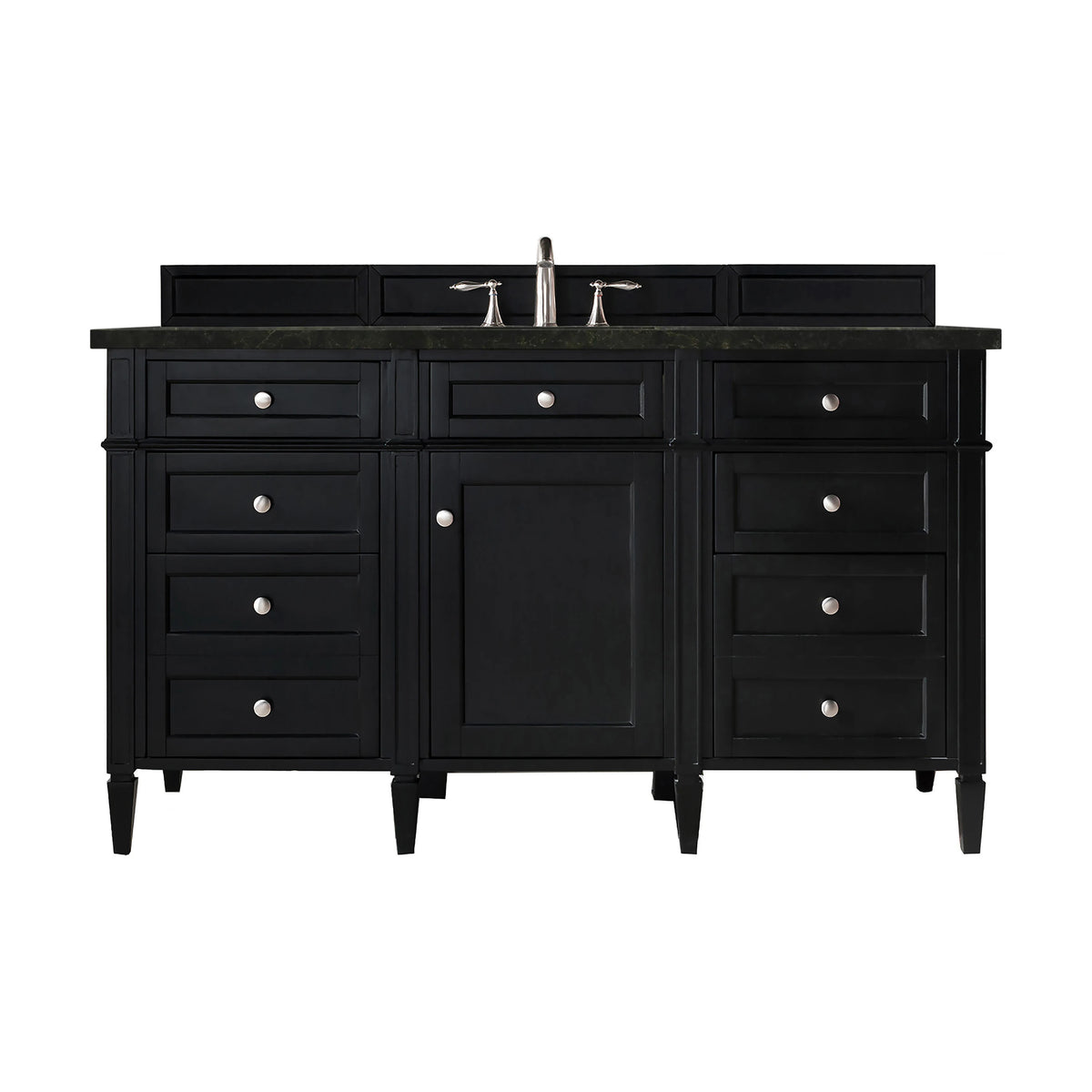Brittany 60" Single Vanity, Black Onyx, w/ 3 CM Phantome Eclos Top