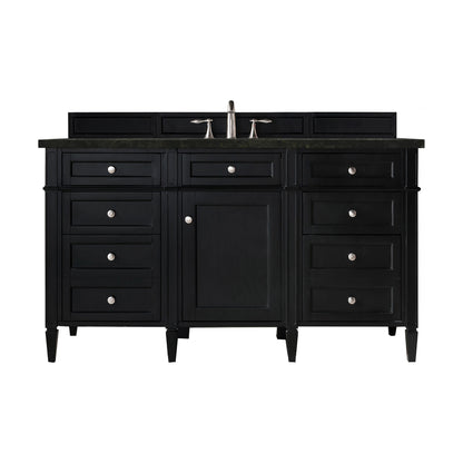 Brittany 60" Single Vanity, Black Onyx, w/ 3 CM Phantome Eclos Top