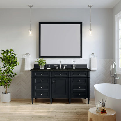 Brittany 60" Single Vanity, Black Onyx, w/ 3 CM Phantome Eclos Top, view 3