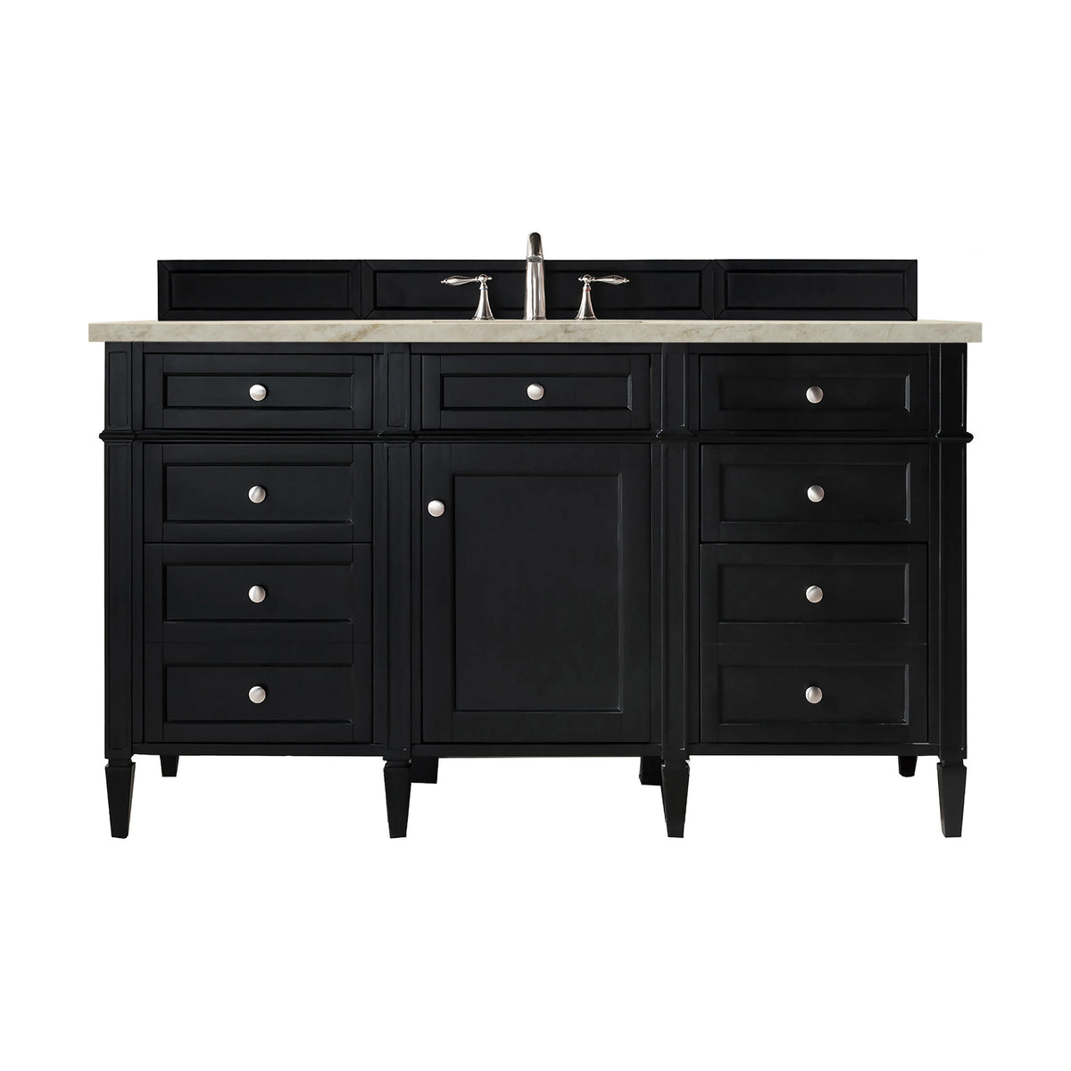 Brittany 60" Single Vanity, Black Onyx, w/ 3 CM Tajnar Eclos Top