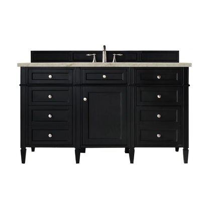 Brittany 60" Single Vanity, Black Onyx, w/ 3 CM Tajnar Eclos Top