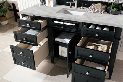 Brittany 60" Single Vanity, Black Onyx w/ 3 CM Victorian Silver Silestone Top w/FreePower Wireless Charger, view 8