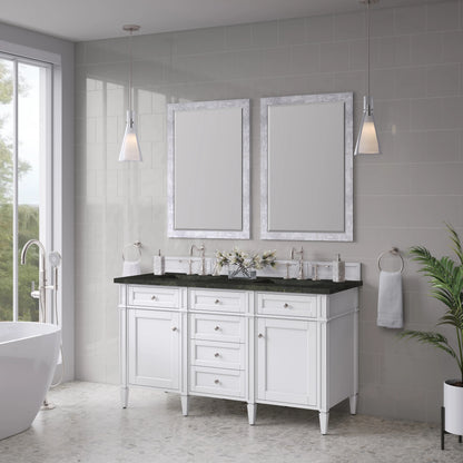 Brittany 60" Double Vanity in Bright White, w/ 3 CM Phantome Eclos Top, view 4