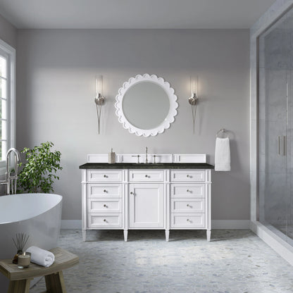 Brittany 60" Single Vanity in Bright White, w/ 3 CM Phantome Eclos Top, view 3