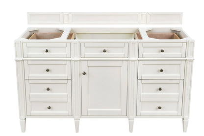 Brittany 60" Single Vanity in Bright White, w/ 3 CM Tajnar Eclos Top, view 2