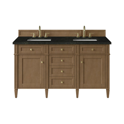 Brittany 60" Double Vanity, Pecan w/ 3 CM Phantome Eclos Top