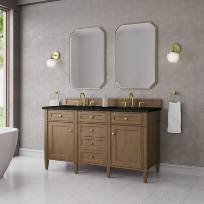 Brittany 60" Double Vanity, Pecan w/ 3 CM Phantome Eclos Top, view 4