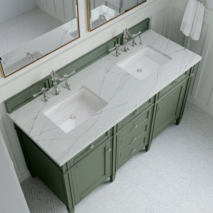 Brittany 60" Double Vanity, Smokey Celadon w/ 3 CM Ethereal Noctis Top, view 6