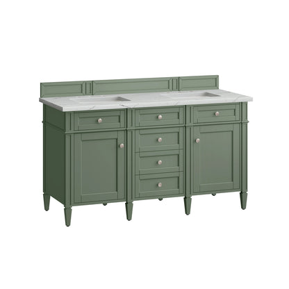 Brittany 60" Double Vanity, Smokey Celadon w/ 3 CM Ethereal Noctis Top w/FreePower Wireless Charger, view 11