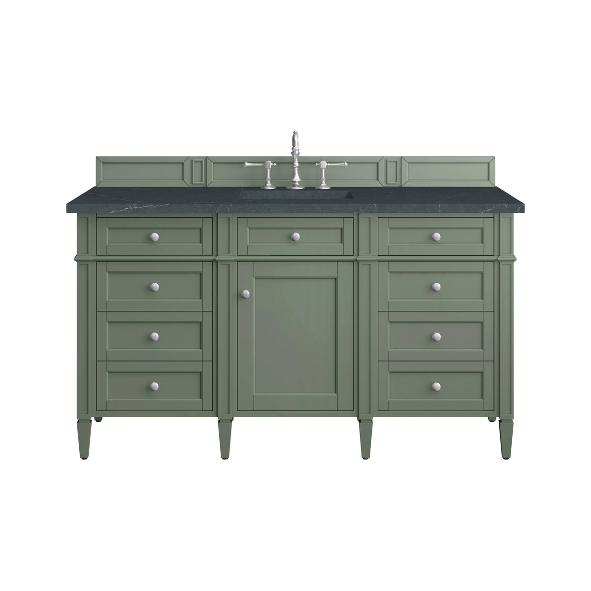 Brittany 60" Single Vanity, Smokey Celadon w/ 3 CM Charcoal Soapstone Top